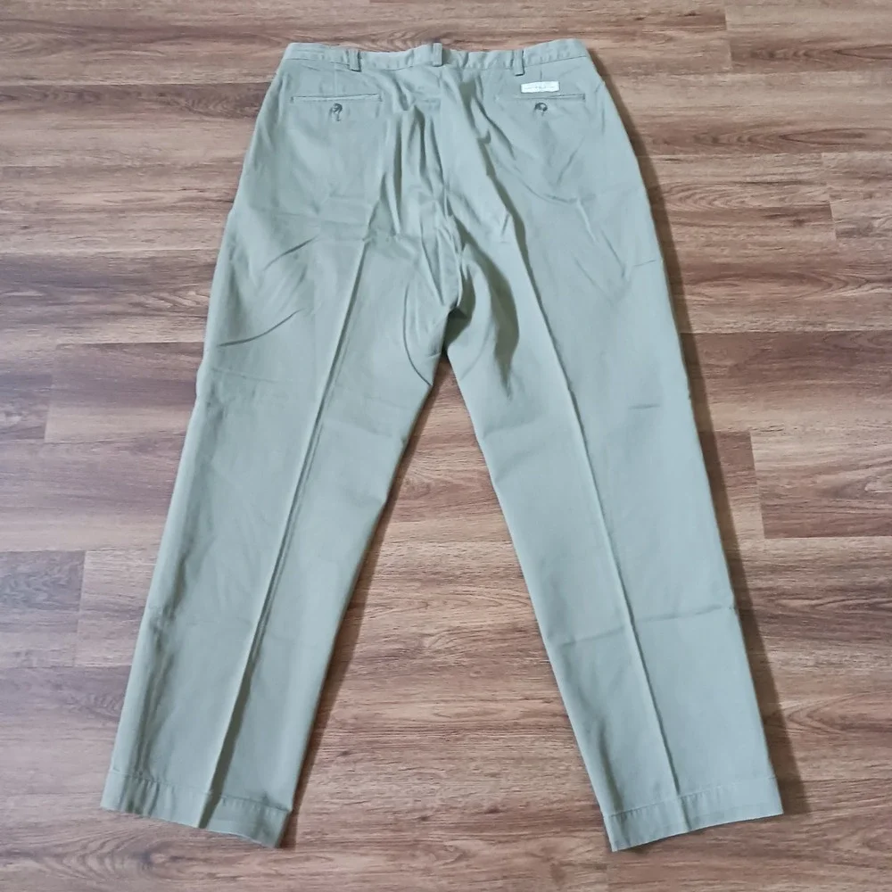 Polo Ralph Lauren Andrew Pant Mens 38x32 Olive Green Pleated Chino Cotton